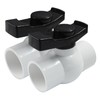Dijedev 1-1/2 inch PVC Ball Valve, 2Pcs Shut Off Valve