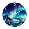 XNM Teal Landscape Kitchen Clocks 14 Inch Glass Wall Clocks