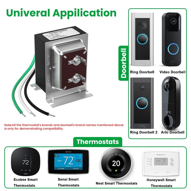 Doorbell Transformer 16V 30VA Compatible with Ring Wired Video Doorbell,