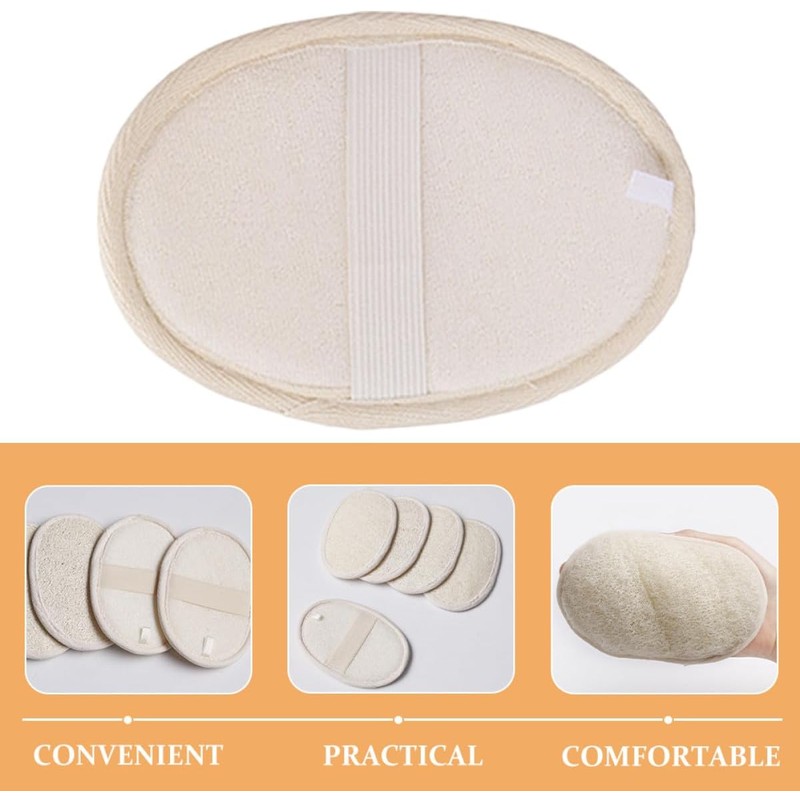 Esponja Exfoliante Corporal Ovalada de Fibra Paquete de 5 Piezas