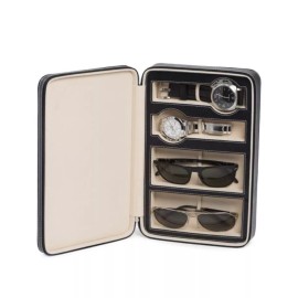 Bey-Berk NEW! BLACK LEATHER TRAVEL WATCH & SUNGLASS CASE By BEY-BERK