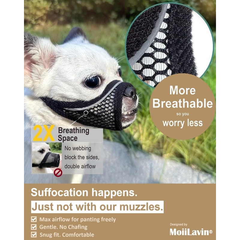 Dog Muzzle, Soft Mesh Muzzles for Small Dogs, Chihuahua Shih