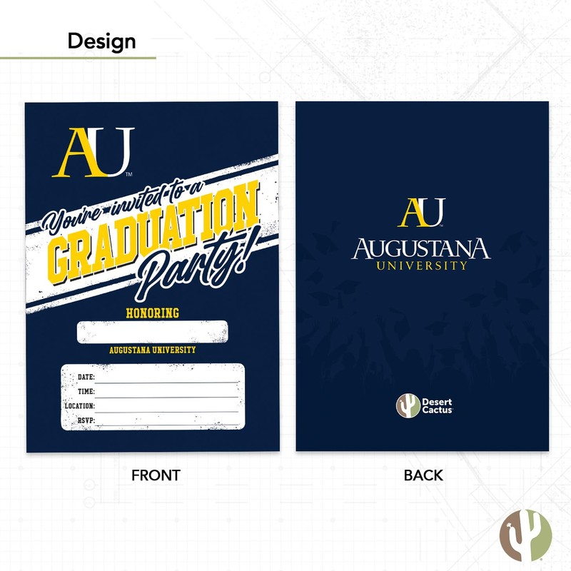 Desert Cactus Augustana University (SD) Graduation Party Invitations Vikings 5x7