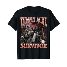 Tummy Ache Survivor Funny Hard Skeleton Meme Bootleg T-Shirt