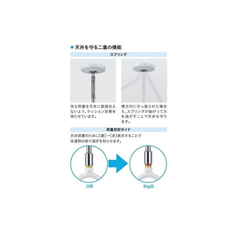 川口技研 室内用物干し ホスクリーン SPCS-W-P ホワイト 1本
