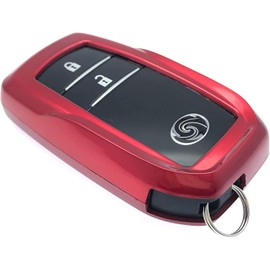 Nordecco ABS Gloss Case Compatible with HILUX INNOVA FORTUNER SW4 CHR 200 Avensis AURIS Corolla 2/3/4 Buttons Smart Keyless Entry Remote (Red)
