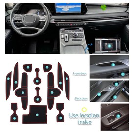 SHAOHAO for 2024 2025 Hyundai Palisade Door Slot Mats 2025 Palisade Cup Holder Insert 2023 2024 2025 Hyundai Palisade SE/SEL/XRT/Limited/Calligraphy Console Mat Palisade 2023 2024 2025 Accessories Mat
