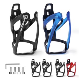 Ainiv Bike Water Bottle Cage, 2PCS Plastic PC Bike Water Bottle Holder, Bicycle Cup Holder, Cycling Bottle Holder for Road Bike and Mountain Bike, Black + Black Blue