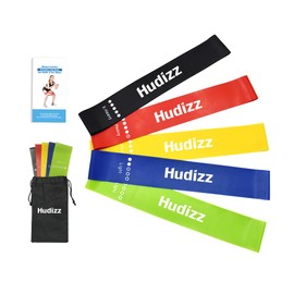 Hudizz Premium Resistance Bands Set of 5 – Durable Exercise Bands with multiple Strength Levels – Ideal for Home Workouts, Yoga, Pilates, and Strength Training – Includes Carry Bag & Workout Guide