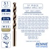 Rennie Tool Company 1-6mm HSS Cobalt Drill Bit Sets With