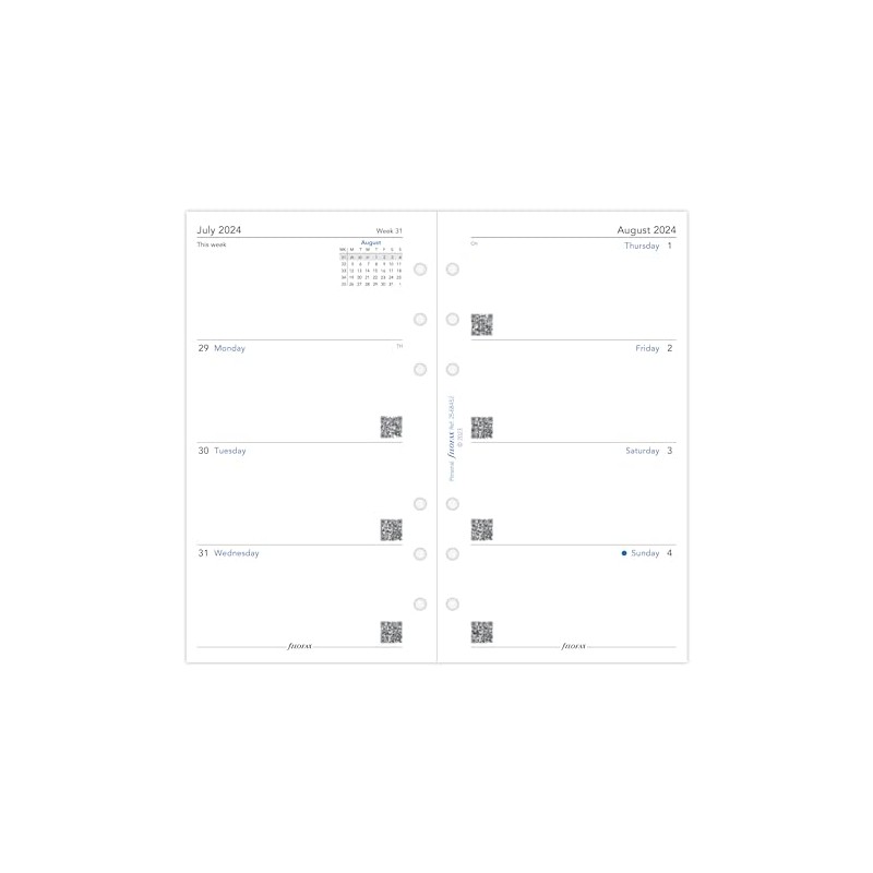 Personal Week on two pages English mid year Aug 24
