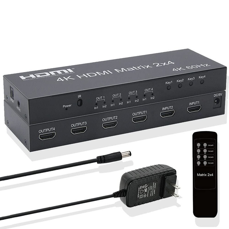 2.0 HDMI Matrix 4x4 / 4X2, 4K 60Hz 1080p (RGB/YUV