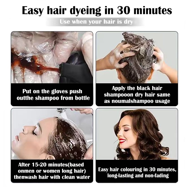 Brown Hair Shampoo 420ml With Argan Oil Instant Hair Dye