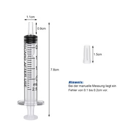 Pack of 50 Syringes, Disposable Syringe, Plastic Syringe, Dosing Syringe in Individual Packaging. Ideal for Fine Dosages, Hobby, Crafts and Pets (50, 2 ml)