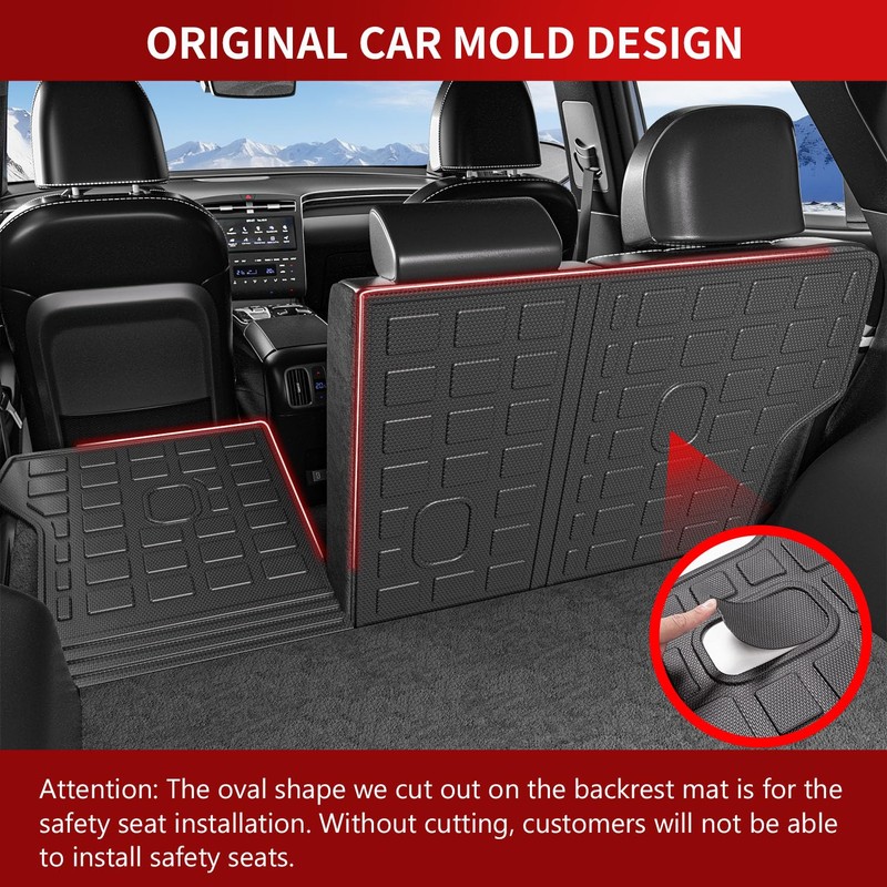 Xipoo Cargo Liner Compatible with 2022-2025 Tucson Backrest Mat TPE
