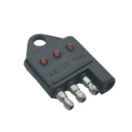Hopkins 4-Pin Flat Circuit Tester with LED Indicators and Plug Mount, Weatherproof