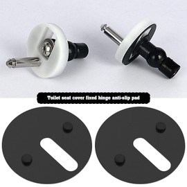 VGOL 8pcs Toilet Hinge Base Plate Washer 40mm Diameter Non-slip Toilet Hinge Fixings Round Toilet Hinge Rubber Pad Replacement Black