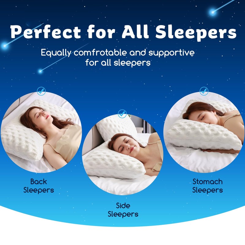 Cooling Side Sleeper Pillow for Neck and Shoulder Pain, Luxury