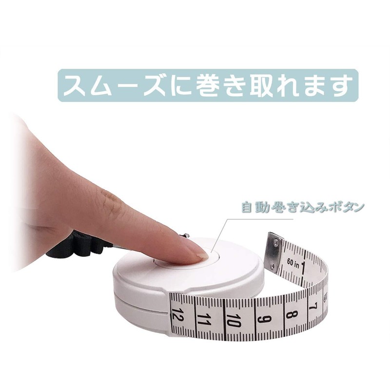 FEELCAT Tape Measure, Automatic Winding Tape, 150cm/60 inch, Double-Sided, Tape
