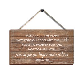 Christian Wall Art Wood Sign - For I Know The Plans I Have For You, Jeremiah 29:11, Faith Art, Bible Verse Wall Decor, Scripture Wall Art
