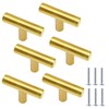 Cjueiom 6 Pack Gold Cupboard Knobs - 50mm Length T