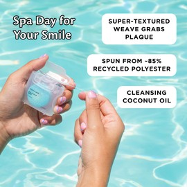 Cocofloss Woven Dental Floss, Dentist-Designed Oral Care, Mint, Waxed, Expanding, Vegan, Kid-Friendly String Floss with Coconut Oil, 1 Spool (33 yd)