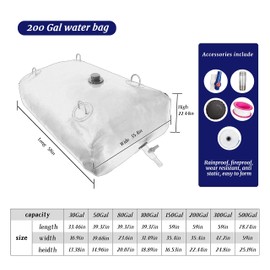 200Gal Portable Water Storage Bladder, Foldable Large Capacity Container Water Tank, Agricultural Irrigation, Camping, Firefighting, Outdoor Household Water