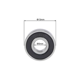 TOP-VIGOR 10Pcs 695-2RS Deep Groove Ball Bearings, Z2 5mm x 13mm x 4mm Double Sealed Industrial Bearings, Chrome Steel P6(ABEC3) Skateboard Bearings for Electrical Instrument Equipment