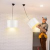 Weewooday 2 Pcs Fabric Drum Light Shade Modern Drum Lamp