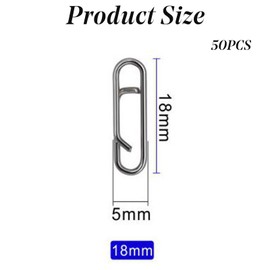 Power Fishing Clips 50Pcs Stainless Steel Quick Change Connector,Link Split Rings Snaps for Lures Saltwater Freshwater