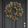 30-inch Pre-Lit Decorated Christmas Wreath with 50 LED Lights Battery