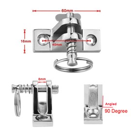 Rolasm Bimini Deck Hinge with Pin and Ring 90°Deck Hinge Stainless Bimini Top Hardware Installation Screws 4PACK