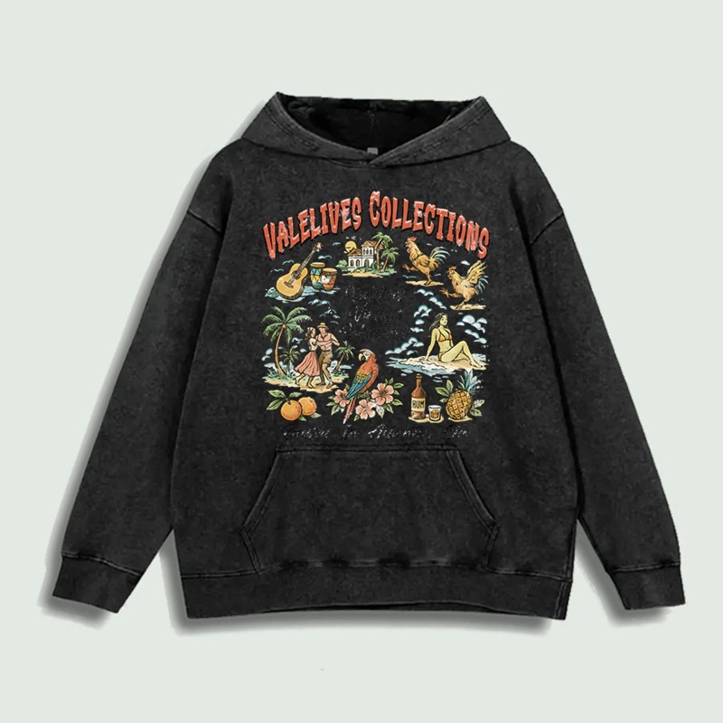 Valelives Collections Tropical Graphic Hoodie 100% Cotton US Warehouse 6