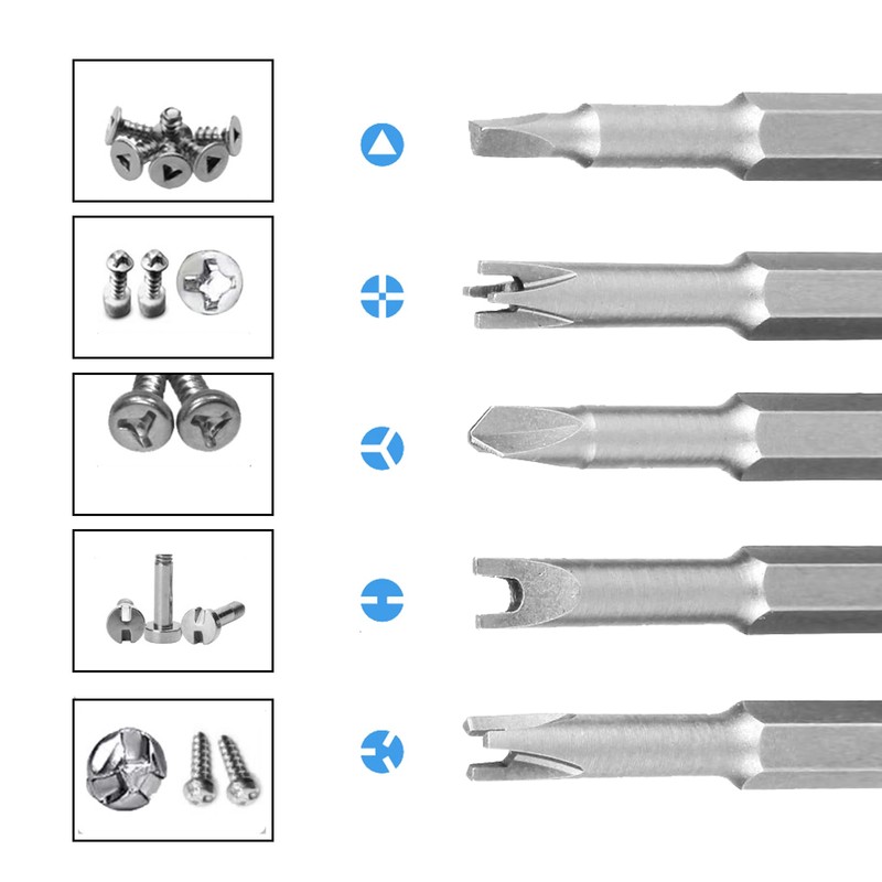 Buaak 5 Piece Specially Shaped Screwdriver Set, Special Bit Set,