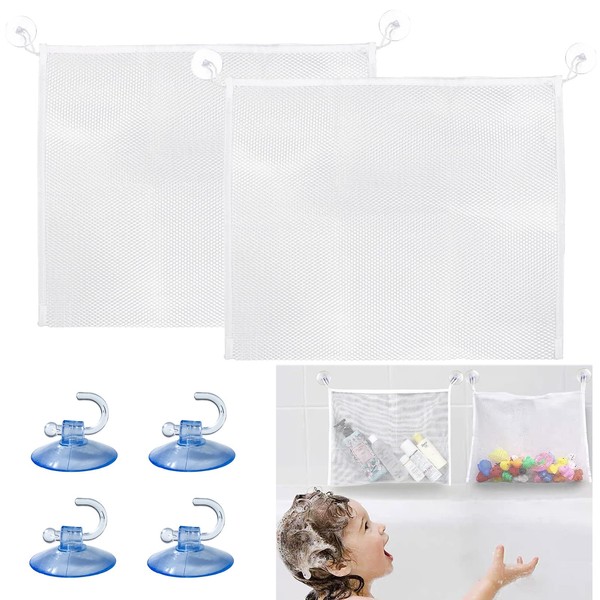 Bath Toy Storage,2 PCS Bath Toy Net,Foldable Bath Toy Holder,Bath