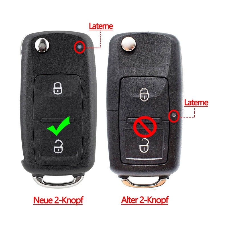 2-button car key 433 MHz ID48 chip for Volkswagen Golf