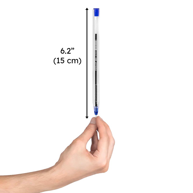 PENSAN Blue Ballpoint Pens,1.0 mm Medium Point, Blue Pens, Ergonomic