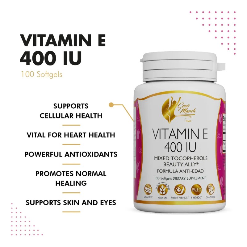 Coco March Vitamina E 400 Ui Natural Cpsulas Blandas