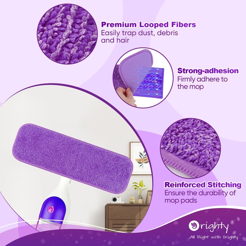 Orighty Reusable Mop Pads for Swiffer PowerMop, 10 Pack Power