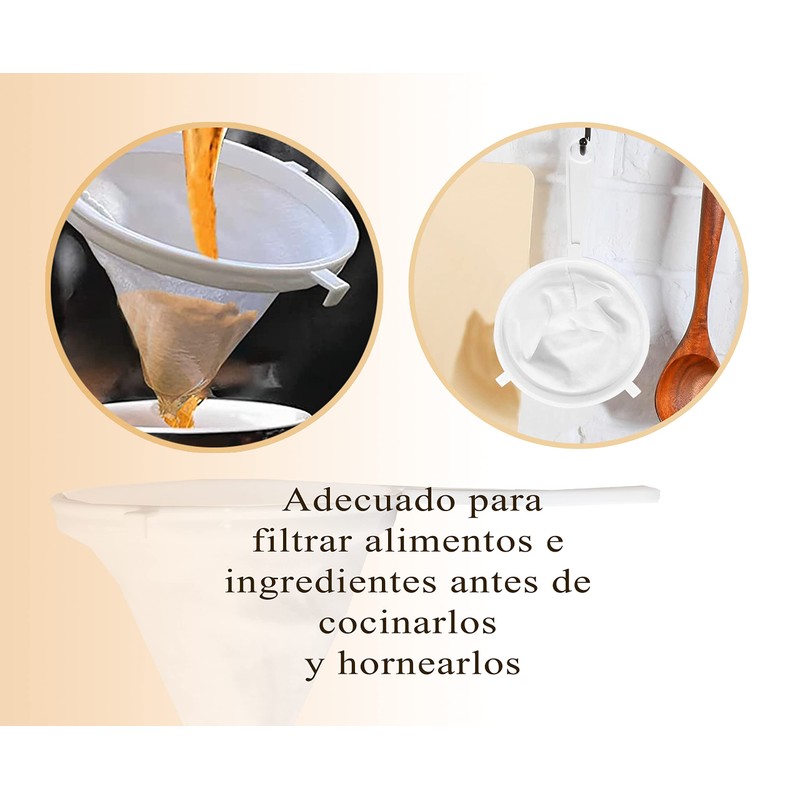 BRICOMIRAS Fabric Strainer (16cm), Material: Fabric, Strainer for Filtering Oil,
