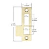 3-1/2" Brushed Brass Mortise Door Strike Plate Replacement Model 312AB