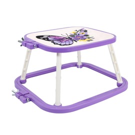 Versatile Double Embroidery Stand, Compact Desktop Embroidery Cross Stitch Frame-Hands Free 2-Tier Embroidery Hoop Frame for Needlepoint Sewing Craft Projects（Violet