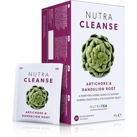 NUTRACLEANSE - Detox Tea | Cleanse Tea - Helps Relieve Constipation & Encourage Digestion - Includes Dandelion Root, Artichoke & Milk Thistle - 20 Enveloped Tea Bags - by Nutra Tea - Herbal Tea