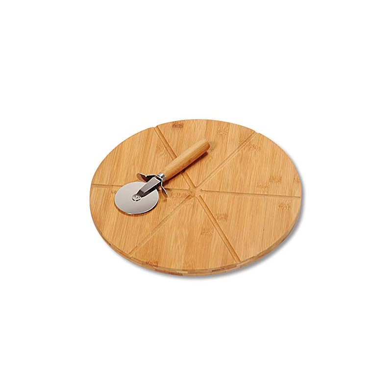 Kesper 58465 Pizza Plates with 1 Pizza Cutter, Material: FSC®-Certified
