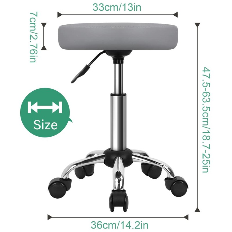 FURWOO Adjustable Salon Chair Small Rolling Stool with Wheels for