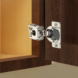 Home Expert 50 Pack (25 Pairs) 1" Overlay Soft Close Cabinet Hinges, Satin Nickel Stainless Steel Concealed Hinges with 3D Self-Closing for Face Frame Doors & Kitchens