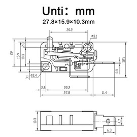 QIYANGBRO Microwave Oven Door Switch Replacement Part KW3A 16A 125V(2X Normally Open + 1x Normally Closed)