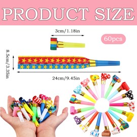 Pack of 60 Children's Birthday Party Fun Joke Items Party Bun Accessories Fun, Funny Toys for New Year Birthday Party, Children's Party, Christmas
