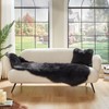 AMTOVO Faux Sheepskin Rug, Black Ultra Soft Fluffy Shag Area