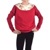30330 Children's Girls' Long-Sleeved Jumper with Floral Pattern, red